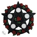 Pentagram mit Rosen Teelicht Halter  29.5cm