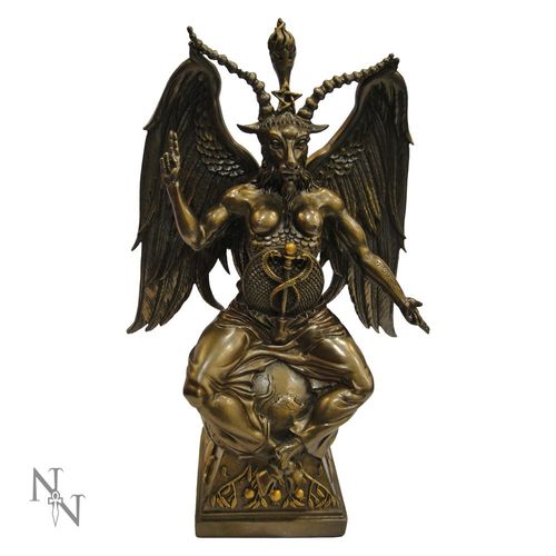 Baphomet Statue Bronzefarben Grösse 38cm