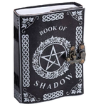 Buch der Schatten Leder mit Pentagramm, Aufschrift und Schloss
