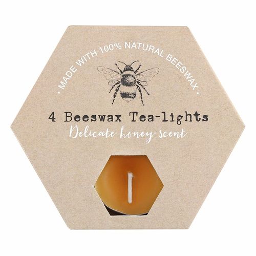 Set bestehend aus 4 Bienenwachs Teelichtern